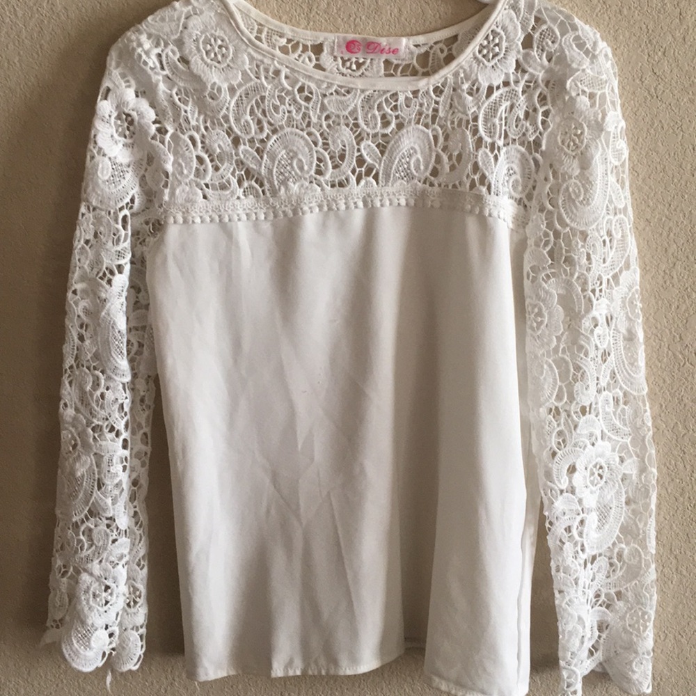 White Blouse with Delicate Lace Details